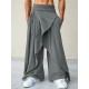Men's Solid Ruffled Patchwork Trousers