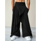 Men's Solid Ruffled Patchwork Trousers