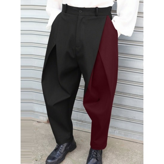Men's Contrast Color Casual Trousers