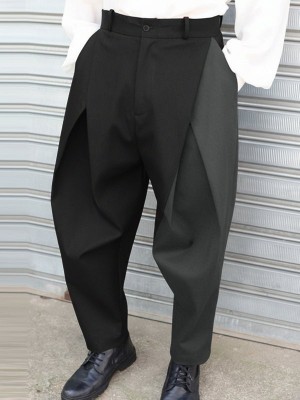 Men's Contrast Color Casual Trousers