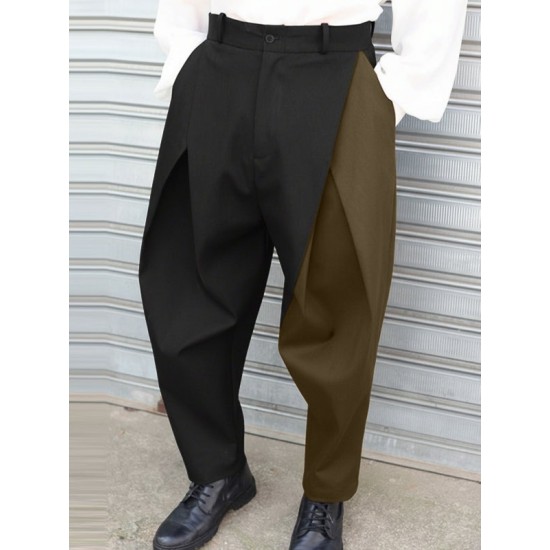 Men's Contrast Color Casual Trousers