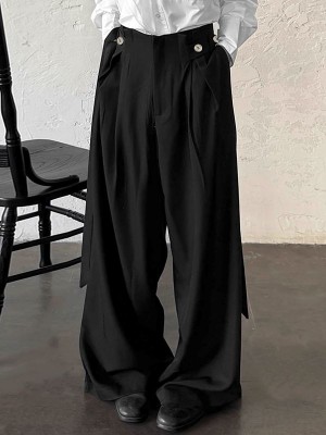 Men's Ribbon Patchwork Design Casual Trousers