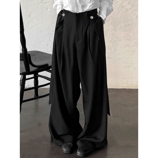 Men's Ribbon Patchwork Design Casual Trousers