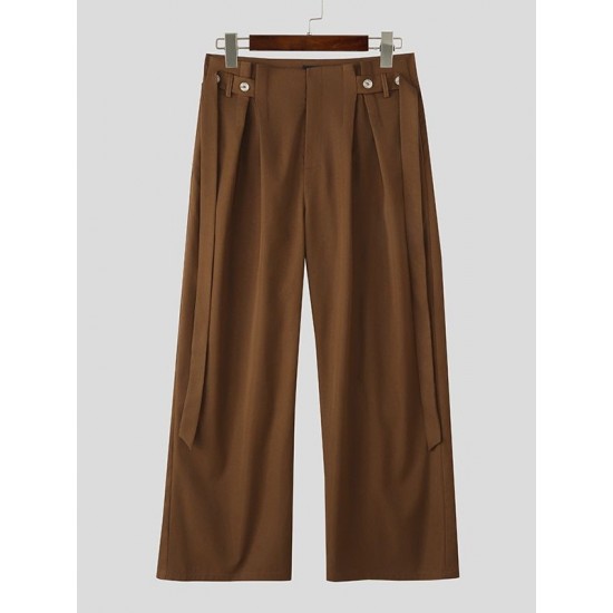 Men's Ribbon Patchwork Design Casual Trousers