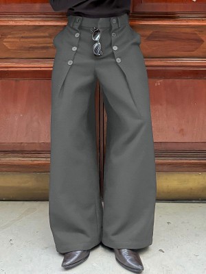 Men's Solid Color Deconstructed Loose Fit Trousers