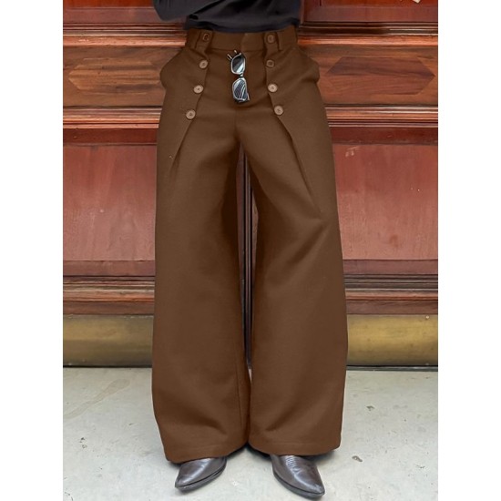 Men's Solid Color Deconstructed Loose Fit Trousers