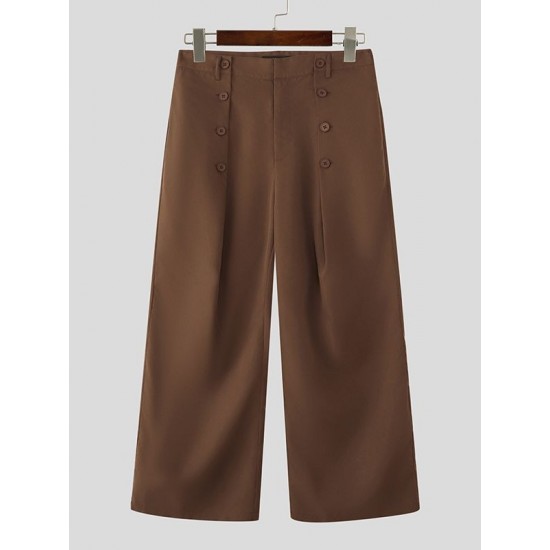 Men's Solid Color Deconstructed Loose Fit Trousers