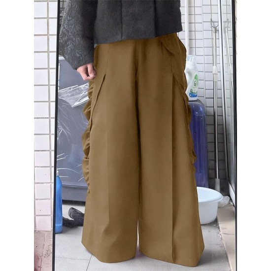 Men's Deconstructed Bubble Pleated Wide Leg Trousers