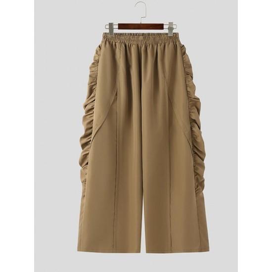 Men's Deconstructed Bubble Pleated Wide Leg Trousers