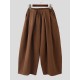 Men's Solid Color Pleated Loose Fit Wide Leg Trousers