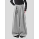 Men's Solid Color Pleated Loose Fit Wide Leg Trousers