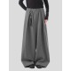 Men's Solid Color Pleated Loose Fit Wide Leg Trousers