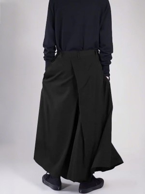 Men's Deconstructed Solid Color Pleated Trousers