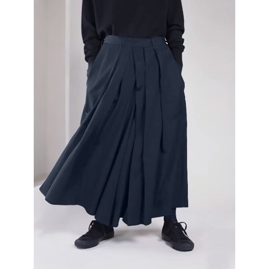 Men's Deconstructed Solid Color Pleated Trousers