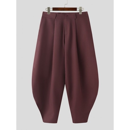 Men's Deconstructed Solid Color Oversized Trousers