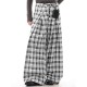 Men's Plaid Button Front Wide Leg Trousers