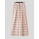 Men's Plaid Button Front Wide Leg Trousers