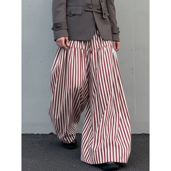 Men's Casual Striped Wide Leg Trousers