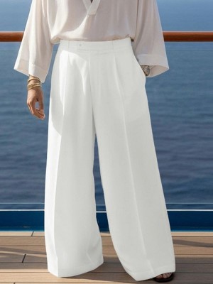 Men's Solid Color Minimal Loose Trousers