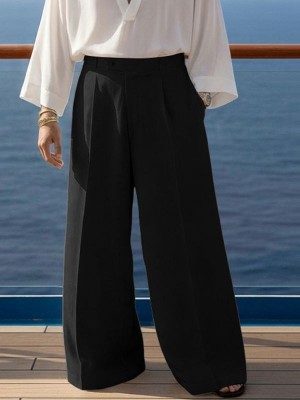 Men's Solid Color Minimal Loose Trousers
