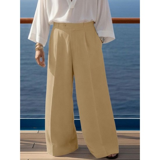 Men's Solid Color Minimal Loose Trousers