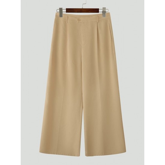 Men's Solid Color Minimal Loose Trousers