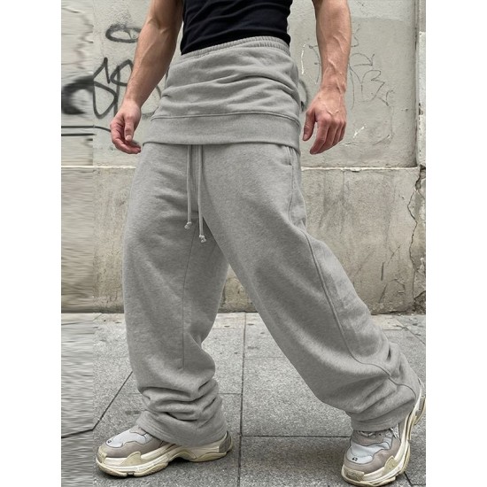 Men's Deconstructed Wide Leg Casual Trousers