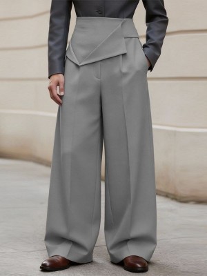 Men's Deconstructed Pleated Design Long Trousers
