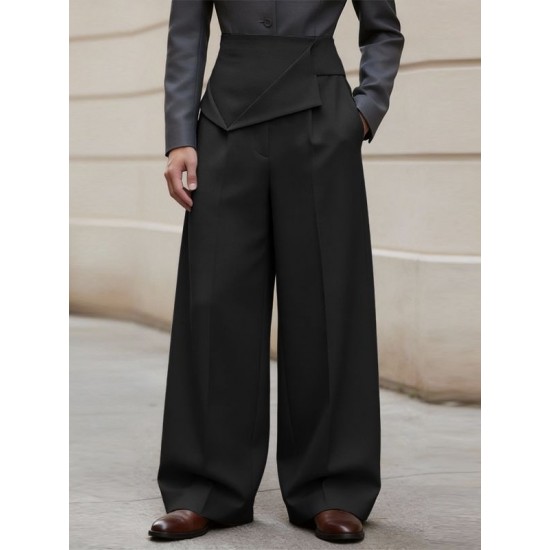 Men's Deconstructed Pleated Design Long Trousers