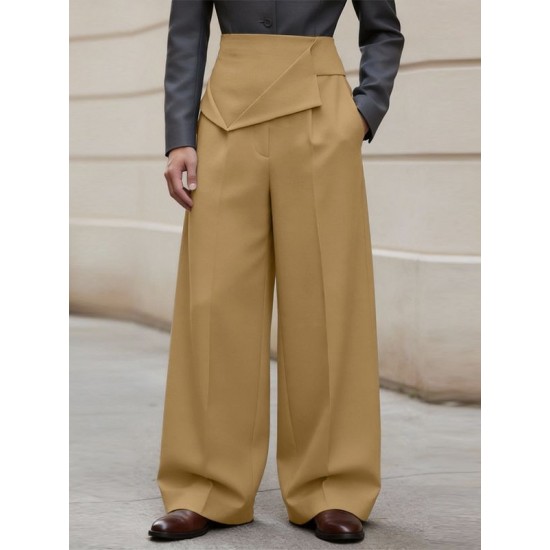 Men's Deconstructed Pleated Design Long Trousers