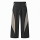 Men's Deconstructed Contrast Color Pleated Long Trousers