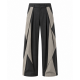 Men's Deconstructed Contrast Color Pleated Long Trousers