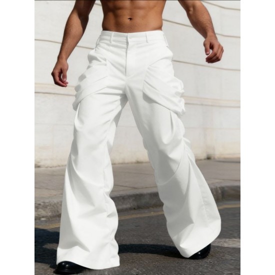 Men's Deconstructed 3D Ruched Flared Trousers