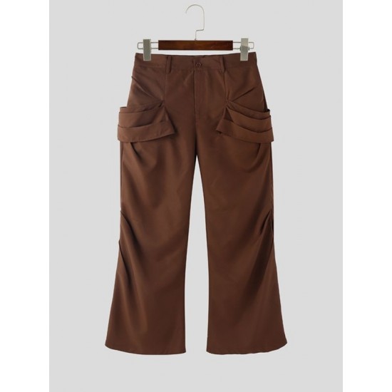 Men's Deconstructed 3D Ruched Flared Trousers