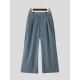 Men's Solid Color Asymmetric Placket Button Casual Trousers