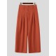 Men's Solid Color Frog Button Design Loose Long Trousers