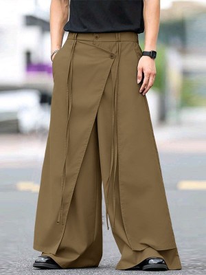 Men's Asymmetric Layered Wide Leg Trousers