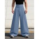 Men's Solid Color Diagonal Waist Casual Trousers