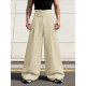 Men's Solid Color Diagonal Waist Casual Trousers