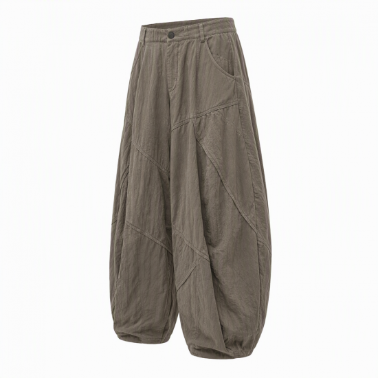 Men's Deconstructed Textured Balloon Trousers
