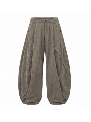Men's Deconstructed Textured Balloon Trousers