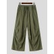 Men's Solid Color Tie Waist Casual Trousers
