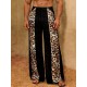 Men's Leopard Print High-Waisted Wide-Leg Trousers