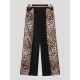 Men's Leopard Print High-Waisted Wide-Leg Trousers