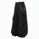 Men's High-Waisted Double Chain Detail Deconstructed Balloon Trousers