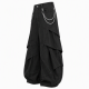 Men's High-Waisted Double Chain Detail Deconstructed Balloon Trousers
