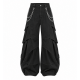 Men's High-Waisted Double Chain Detail Deconstructed Balloon Trousers
