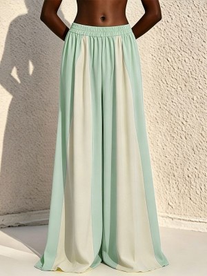 Men's Tri-Color Block Flowing Palazzo Trousers