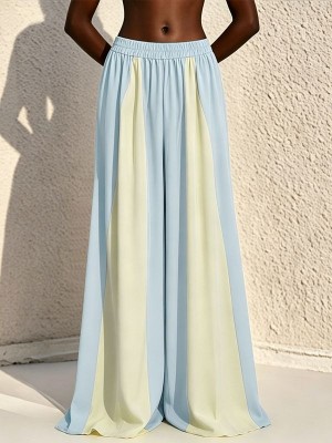 Men's Tri-Color Block Flowing Palazzo Trousers