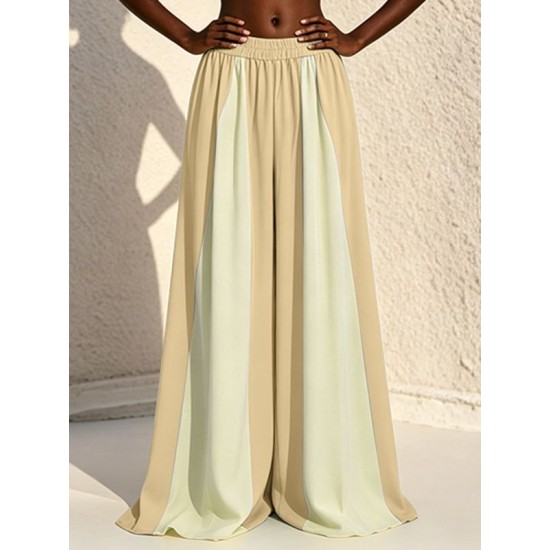 Men's Tri-Color Block Flowing Palazzo Trousers